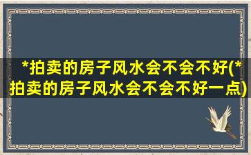 *拍卖的房子风水会不会不好(*拍卖的房子风水会不会不好一点)