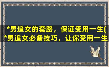 *男追女的套路，保证受用一生(*男追女必备技巧，让你受用一生！)