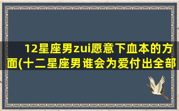 12星座男zui愿意下血本的方面(十二星座男谁会为爱付出全部）