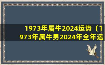 1973年属牛2024运势（1973年属牛男2024年全年运势详解）