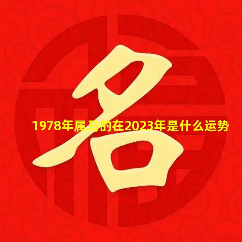 1978年属马的在2023年是什么运势