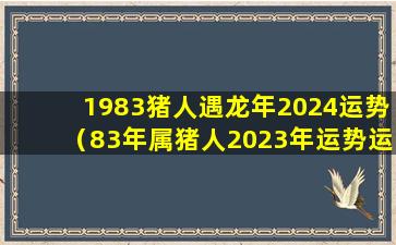 1983猪人遇龙年2024运势（83年属猪人2023年运势运程每月运程）