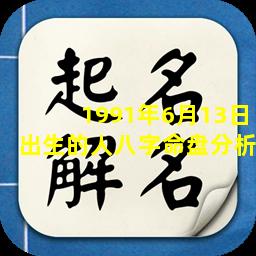 1991年6月13日出生的人八字命盘分析