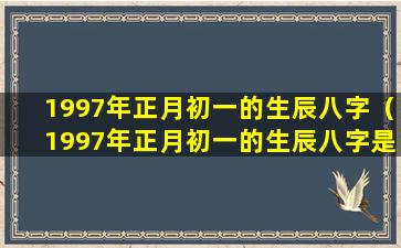 1997年正月初一的生辰八字（1997年正月初一的生辰八字是什么）