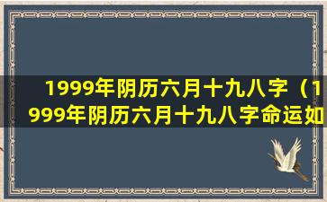 1999年阴历六月十九八字（1999年阴历六月十九八字命运如何）