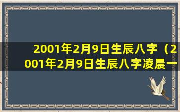 2001年2月9日生辰八字（2001年2月9日生辰八字凌晨一点半出生）