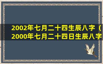 2002年七月二十四生辰八字（2000年七月二十四日生辰八字）