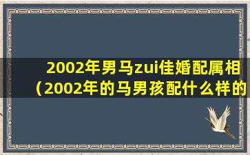 2002年男马zui佳婚配属相（2002年的马男孩配什么样的属相女孩婚配zui好）