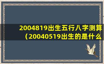 2004819出生五行八字测算（20040519出生的是什么命）