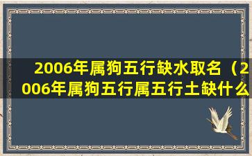 2006年属狗五行缺水取名（2006年属狗五行属五行土缺什么）