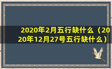 2020年2月五行缺什么（2020年12月27号五行缺什么）