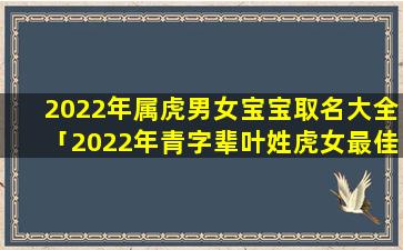2022年属虎男女宝宝取名大全「2022年青字辈叶姓虎女最佳取名」