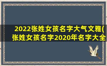 2022张姓女孩名字大气文雅(张姓女孩名字2020年名字大全）