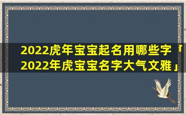 2022虎年宝宝起名用哪些字「2022年虎宝宝名字大气文雅」