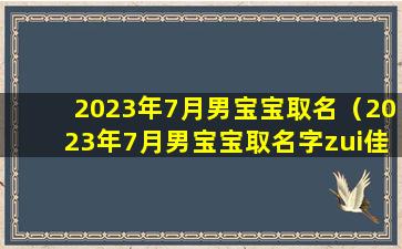 2023年7月男宝宝取名（2023年7月男宝宝取名字zui佳字母是什么）