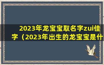 2023年龙宝宝取名字zui佳字（2023年出生的龙宝宝是什么命）