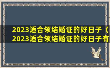 2023适合领结婚证的好日子（2023适合领结婚证的好日子有哪几天）