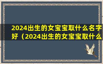 2024出生的女宝宝取什么名字好（2024出生的女宝宝取什么名字好一点）