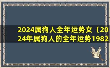 2024属狗人全年运势女（2024年属狗人的全年运势1982出生）