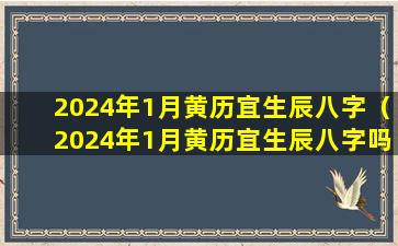 2024年1月黄历宜生辰八字（2024年1月黄历宜生辰八字吗）