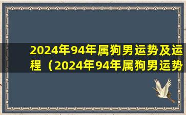 2024年94年属狗男运势及运程（2024年94年属狗男运势及运程如何）