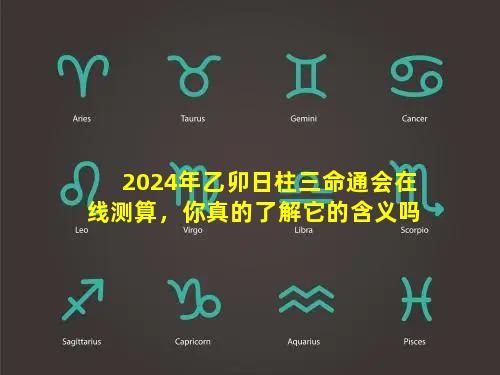 2024年乙卯日柱三命通会在线测算，你真的了解它的含义吗