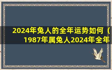 2024年兔人的全年运势如何（1987年属兔人2024年全年运势运程）