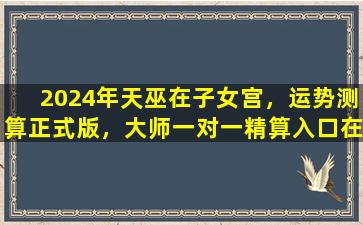 2024年天巫在子女宫，运势测算正式版，大师一对一精算入口在哪