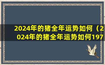 2024年的猪全年运势如何（2024年的猪全年运势如何1971）