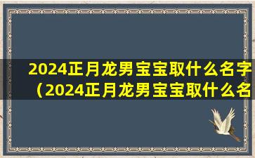 2024正月龙男宝宝取什么名字（2024正月龙男宝宝取什么名字）