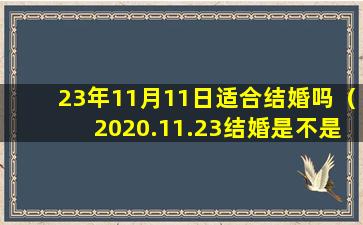 23年11月11日适合结婚吗（2020.11.23结婚是不是好日子）