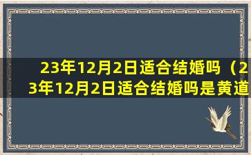 23年12月2日适合结婚吗（23年12月2日适合结婚吗是黄道节吧）