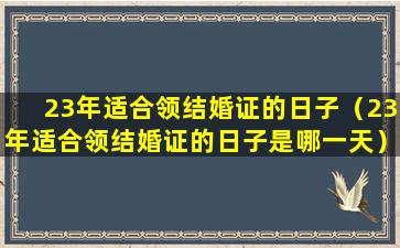 23年适合领结婚证的日子（23年适合领结婚证的日子是哪一天）