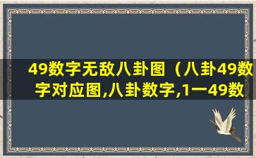 49数字无敌八卦图（八卦49数字对应图,八卦数字,1一49数配八卦图）