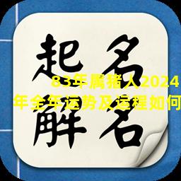 83年属猪人2024年全年运势及运程如何