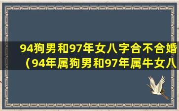 94狗男和97年女八字合不合婚（94年属狗男和97年属牛女八字合吗）