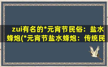 zui有名的*元宵节民俗：盐水蜂炮(*元宵节盐水蜂炮：传统民俗独特魅力)