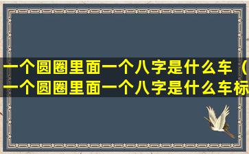 一个圆圈里面一个八字是什么车（一个圆圈里面一个八字是什么车标志）