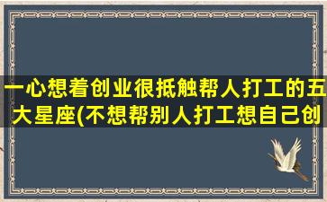 一心想着创业很抵触帮人打工的五大星座(不想帮别人打工想自己创业）