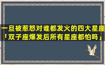 一旦被惹怒对谁都发火的四大星座「双子座爆发后所有星座都怕吗」