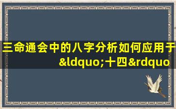 三命通会中的八字分析如何应用于“十四”这一特定情境