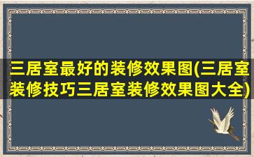 三居室最好的装修效果图(三居室装修技巧三居室装修效果图大全)