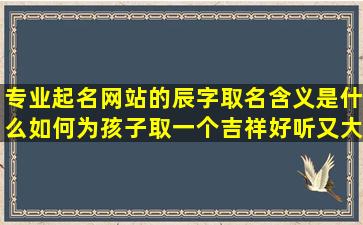 专业起名网站的辰字取名含义是什么如何为孩子取一个吉祥好听又大气的名字