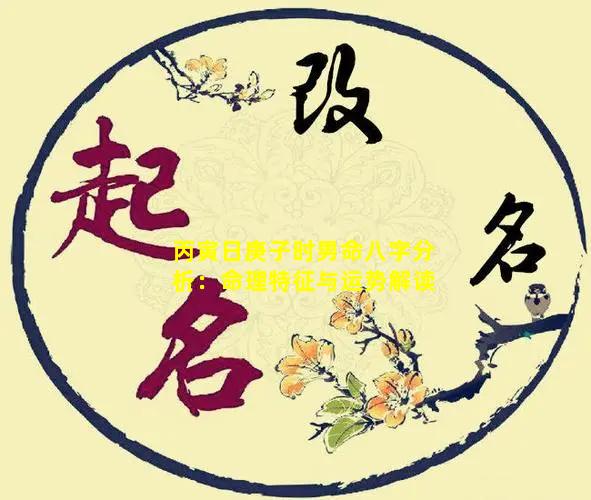 丙寅日庚子时男命八字分析：命理特征与运势解读