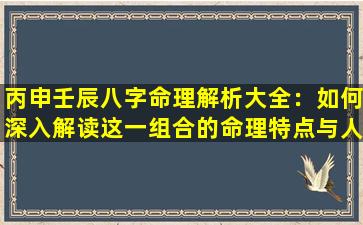 丙申壬辰八字命理解析大全：如何深入解读这一组合的命理特点与人生走向