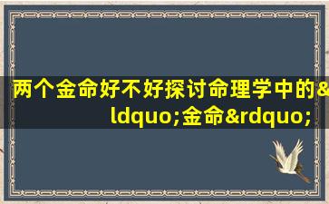 两个金命好不好探讨命理学中的“金命”结合