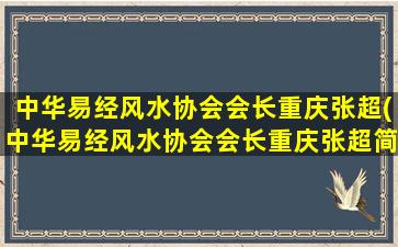 中华易经风水协会会长重庆张超(中华易经风水协会会长重庆张超简介)