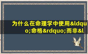 为什么在命理学中使用“命格”而非“伤官”来描述个人特质