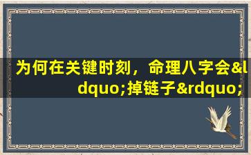 为何在关键时刻，命理八字会“掉链子”