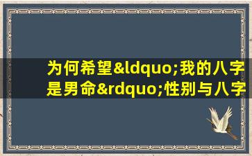 为何希望“我的八字是男命”性别与八字的关联探讨